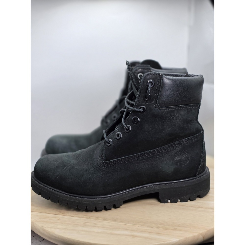 Mens Size 7.5 - Premium Timberland 6-Inch Black Boots Nubuck  Waterproof